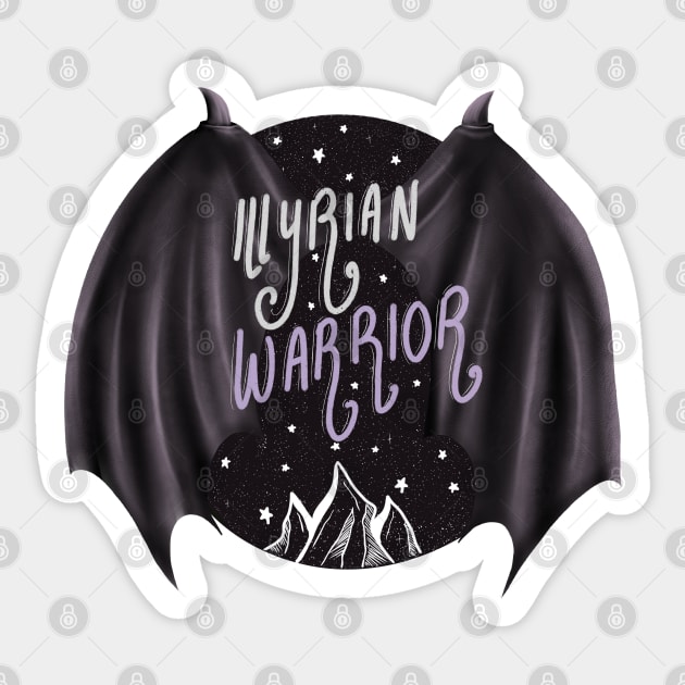 Illyrian Warrior - version 2 - with stars and mountains - ACOTAR Sticker by Sophie Elaina